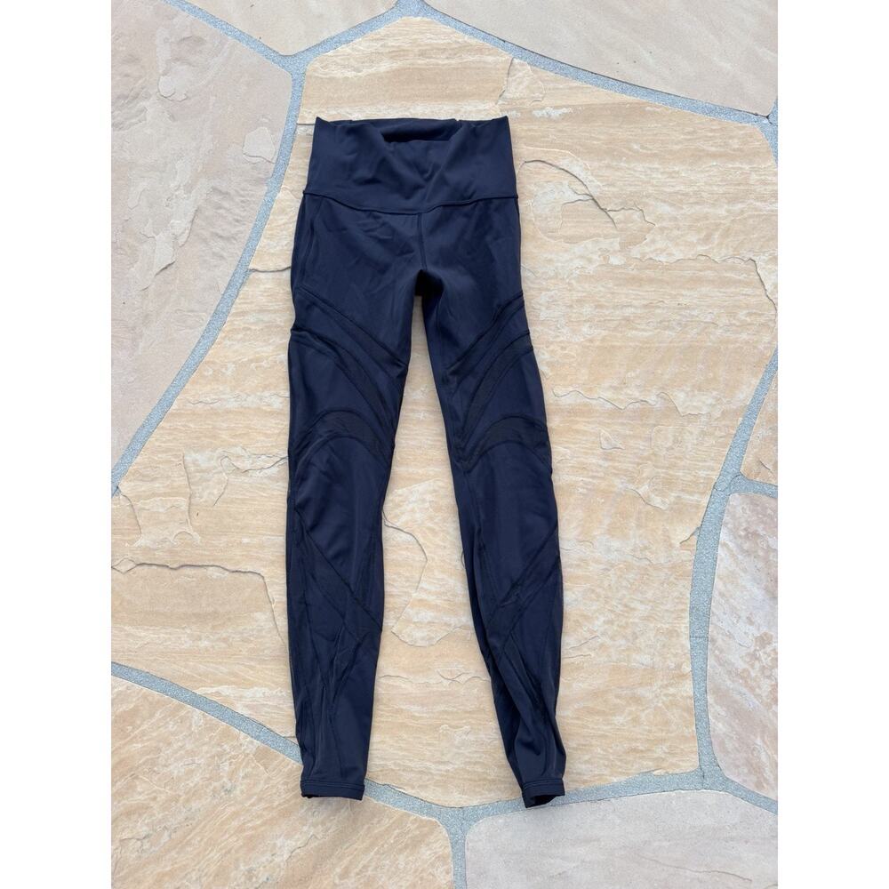 LULULEMON Black Wunder Under High-Rise Tight *Mesh 28" Active Leggings Size 6 - Picture 4 of 7